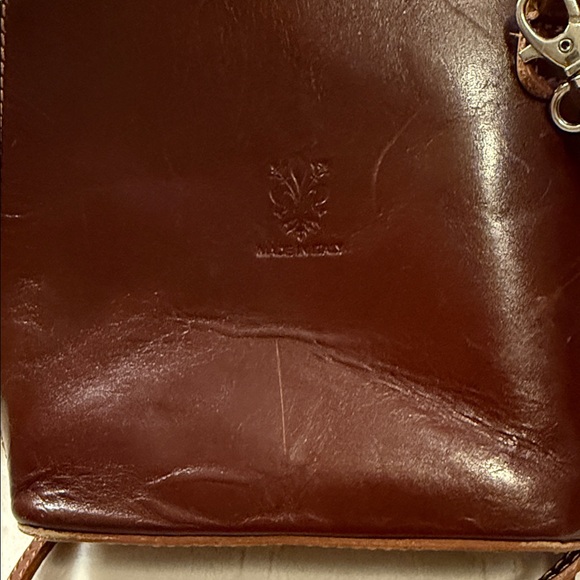 Vera Pelle Giorgio Costa Brown Leather Crossbody Bag - Picture 3 of 14